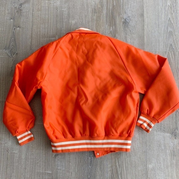 VINTAGE Weathercaster Patch Cominco American Orange Jacket Bomber Coat Medium - Picture 7 of 7